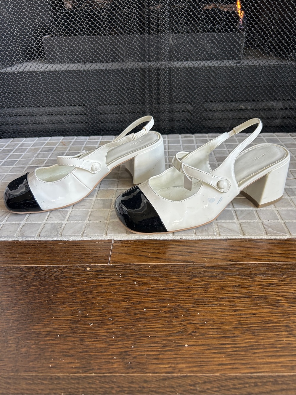 Oak + Fort Ivory Vegan Patent Leather Cap Toe Mary Janes